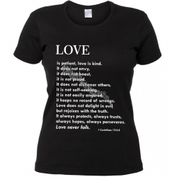 Tricou negru femei, Love is patient...